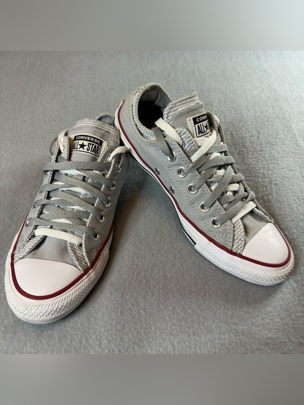 Chuck Taylor All Star Gray Double Tongue Sz 8 Indie-sleaze Nostalgic Y2K-Retro